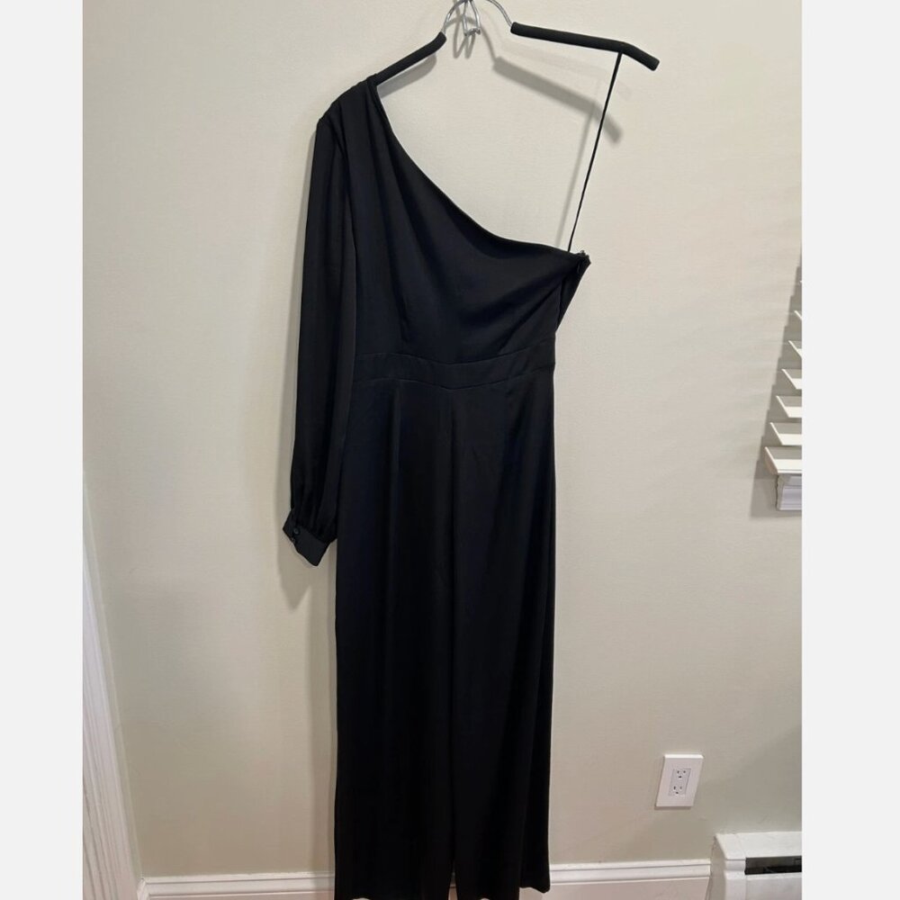 Women's Express One Shoulder Wide Leg Jumpsuit Size 4, Black NWOT